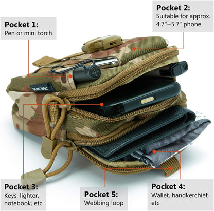 JupiterGear Tactical MOLLE Military Pouch Waist Bag for Hiking,