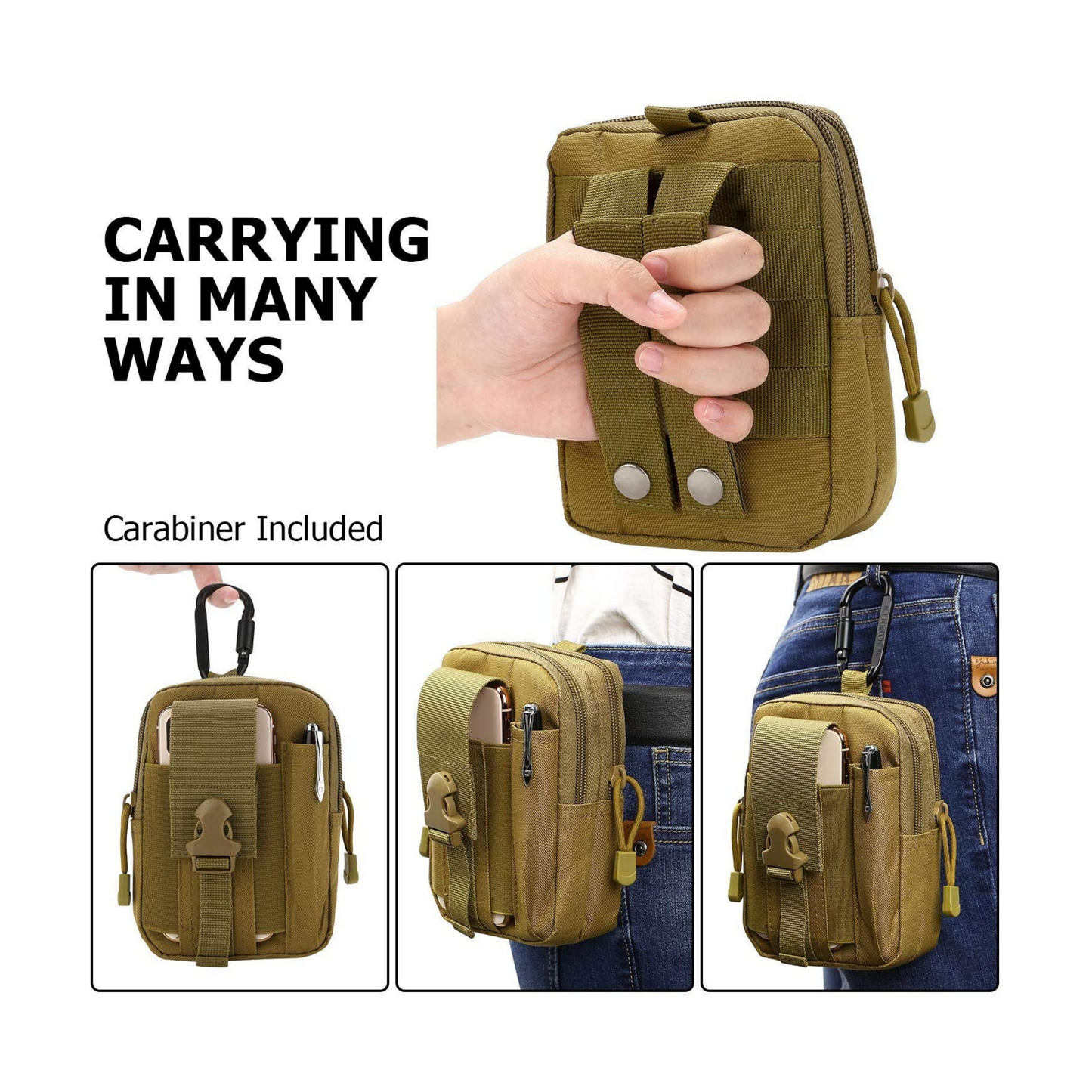 JupiterGear Tactical MOLLE Military Pouch Waist Bag for Hiking,