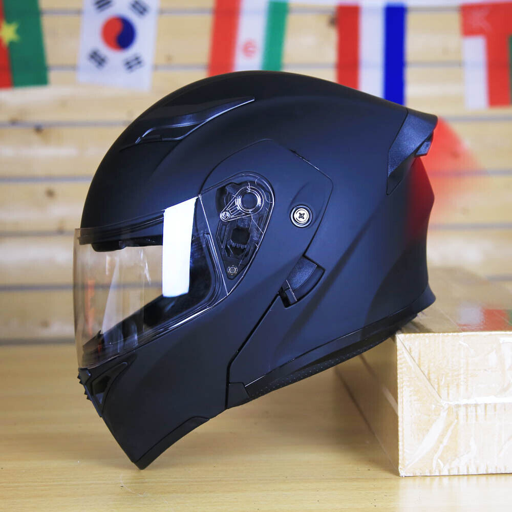 DOT Racing Motorcycle Helmet Full Face Dirt Bike Flip Up ATV  LED