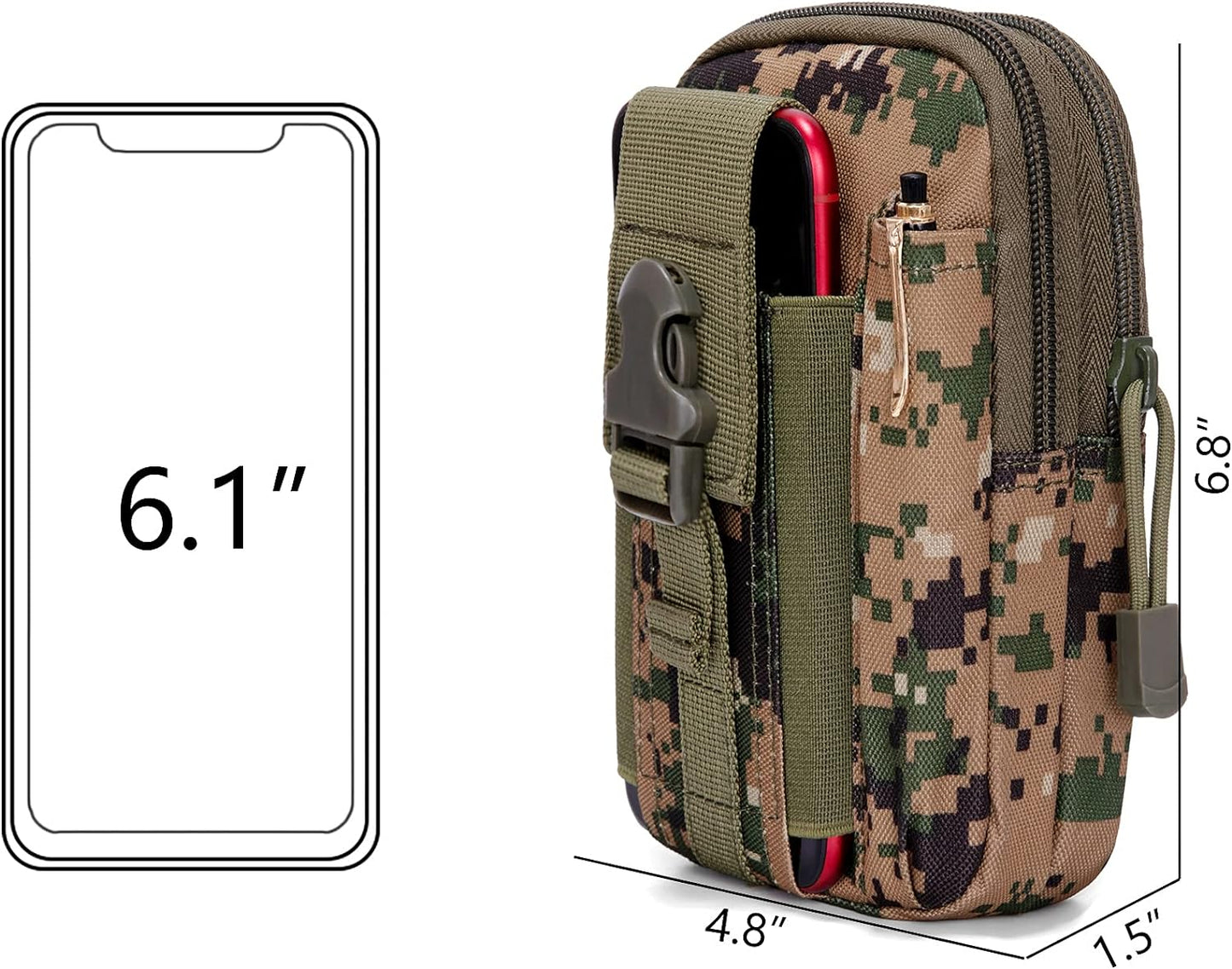 JupiterGear Tactical MOLLE Military Pouch Waist Bag for Hiking,