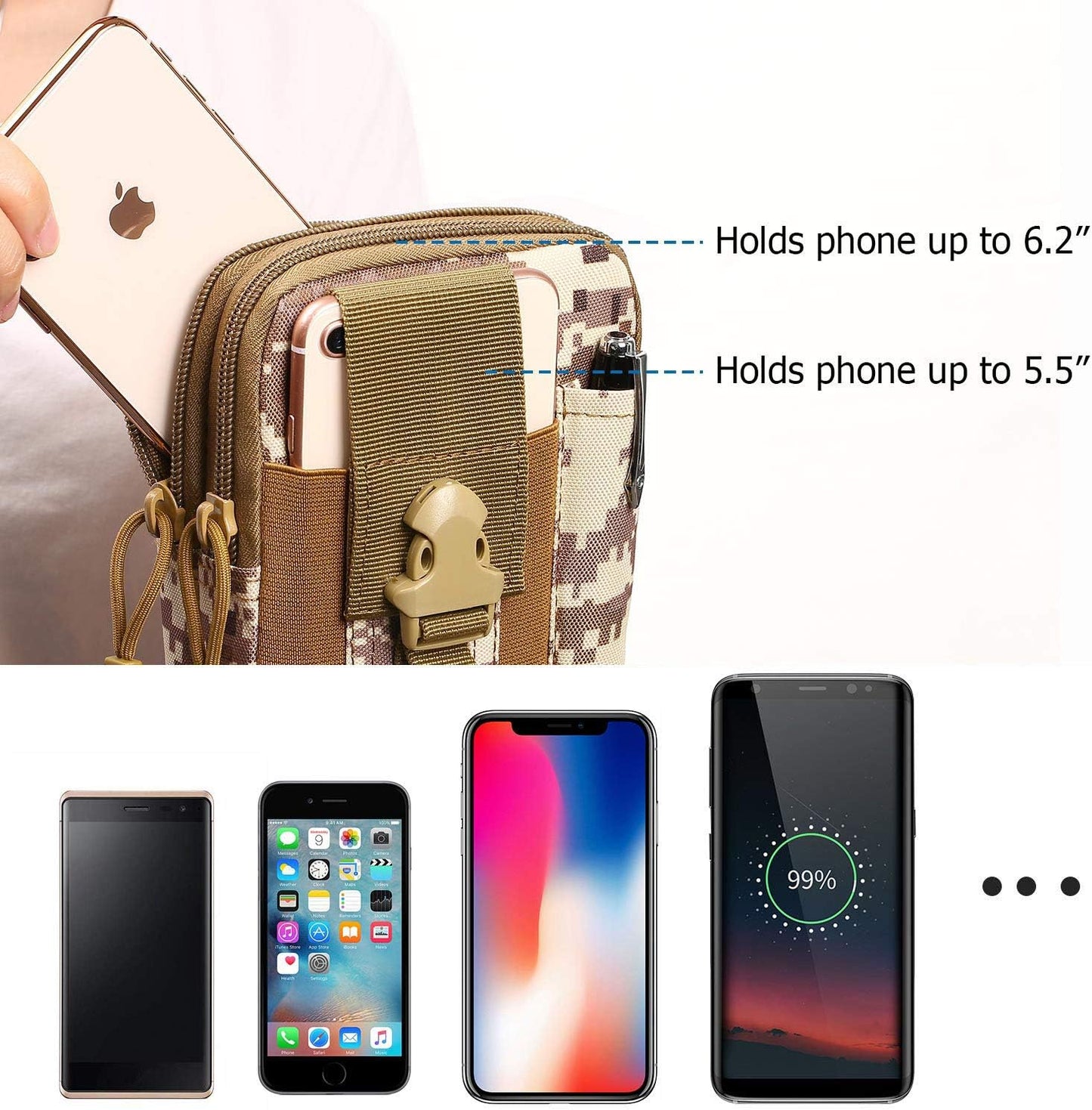 JupiterGear Tactical MOLLE Military Pouch Waist Bag for Hiking,