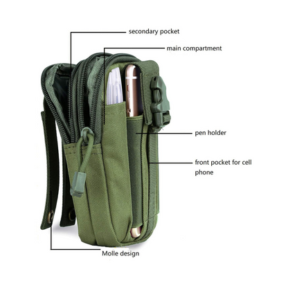 JupiterGear Tactical MOLLE Military Pouch Waist Bag for Hiking,