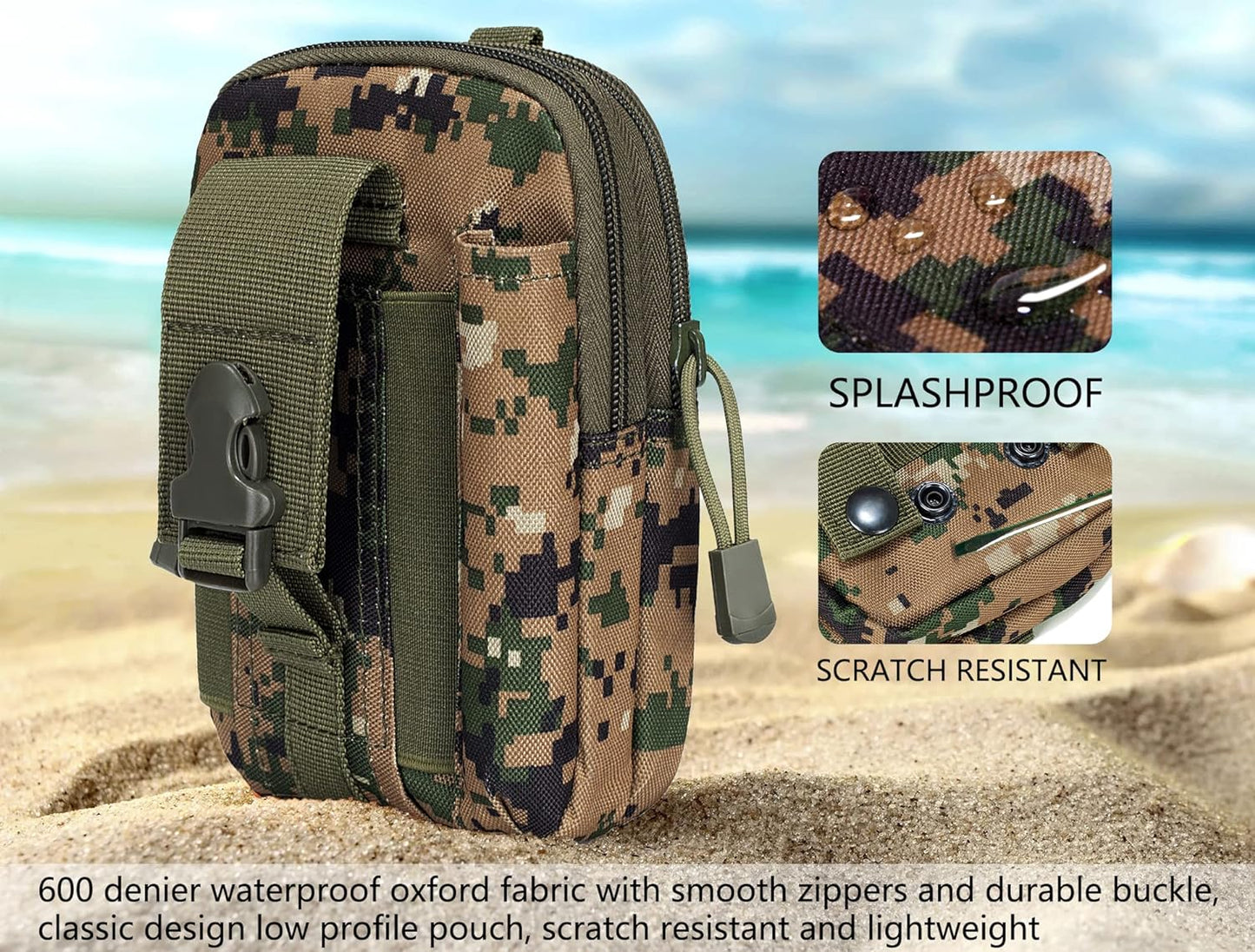 JupiterGear Tactical MOLLE Military Pouch Waist Bag for Hiking,