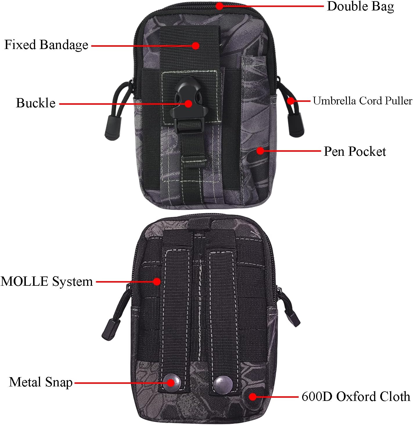 JupiterGear Tactical MOLLE Military Pouch Waist Bag for Hiking,