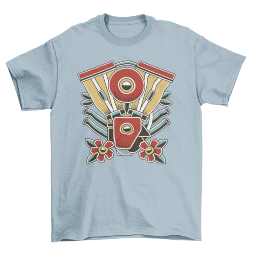 Motorbike tattoo t-shirt