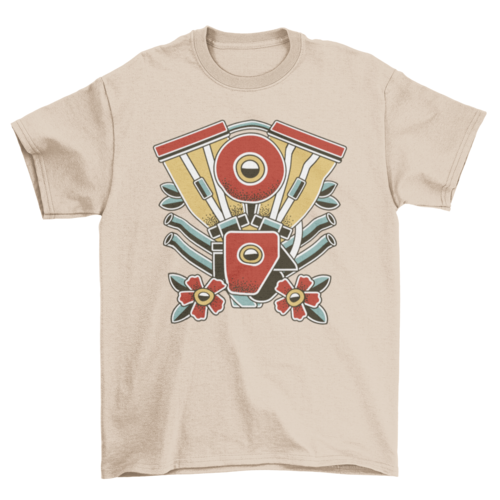 Motorbike tattoo t-shirt