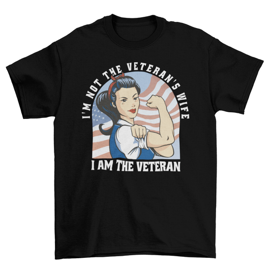Strong woman veteran cartoon t-shirt