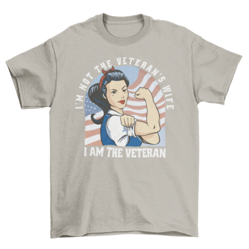 Strong woman veteran cartoon t-shirt
