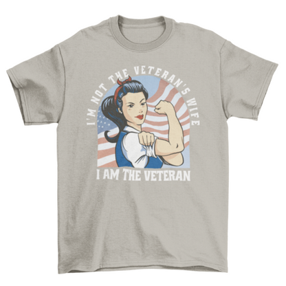 Strong woman veteran cartoon t-shirt