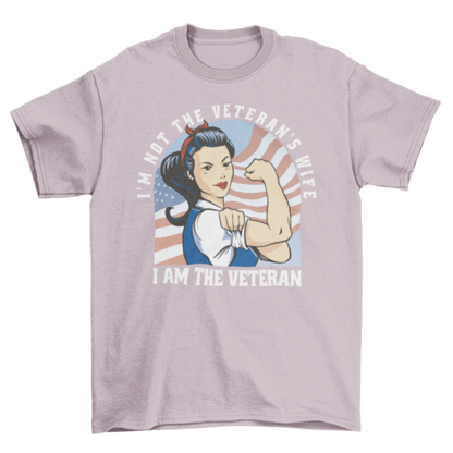 Strong woman veteran cartoon t-shirt