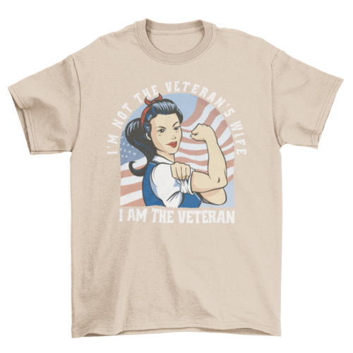 Strong woman veteran cartoon t-shirt