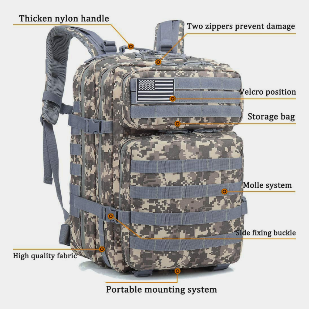 JupiterGear Military 3P Tactical 45L Backpack Army 3 Day Assault Pack