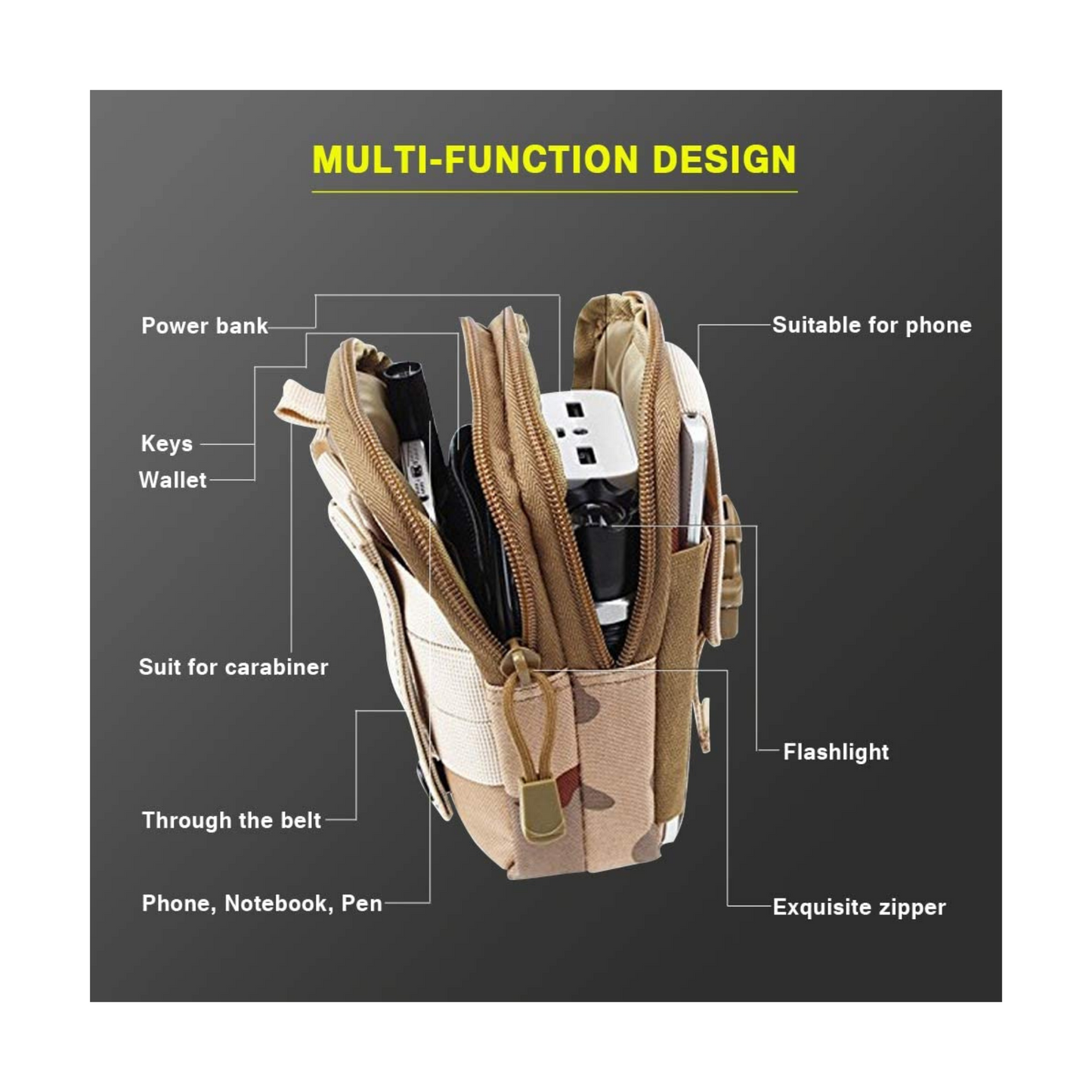 JupiterGear Tactical MOLLE Military Pouch Waist Bag for Hiking,