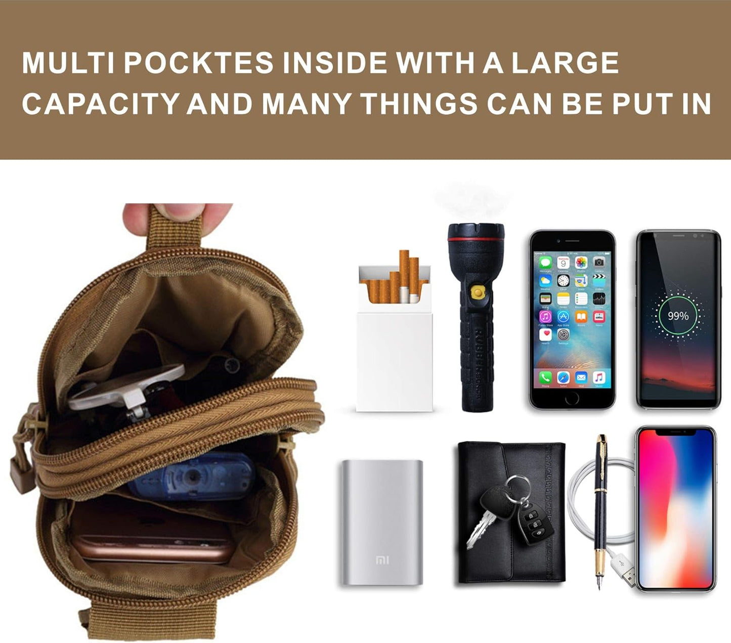 JupiterGear Tactical MOLLE Military Pouch Waist Bag for Hiking,