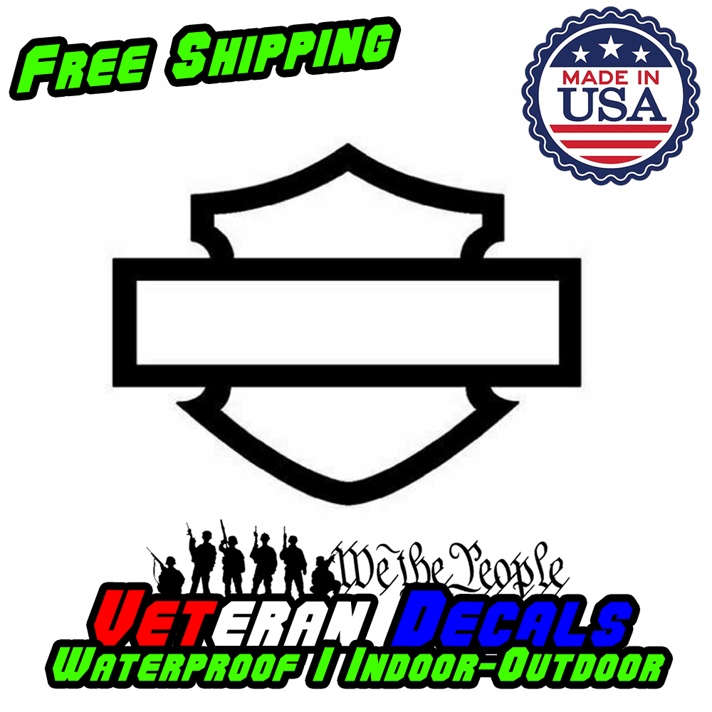 Harley Davidson Bar Shield Decal, HD Vinyl Sticker, Motorcycle Window