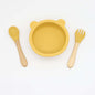 Baby Bear Shape Food Training Silicone Bowl With Spoon Tableware