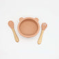 Baby Bear Shape Food Training Silicone Bowl With Spoon Tableware